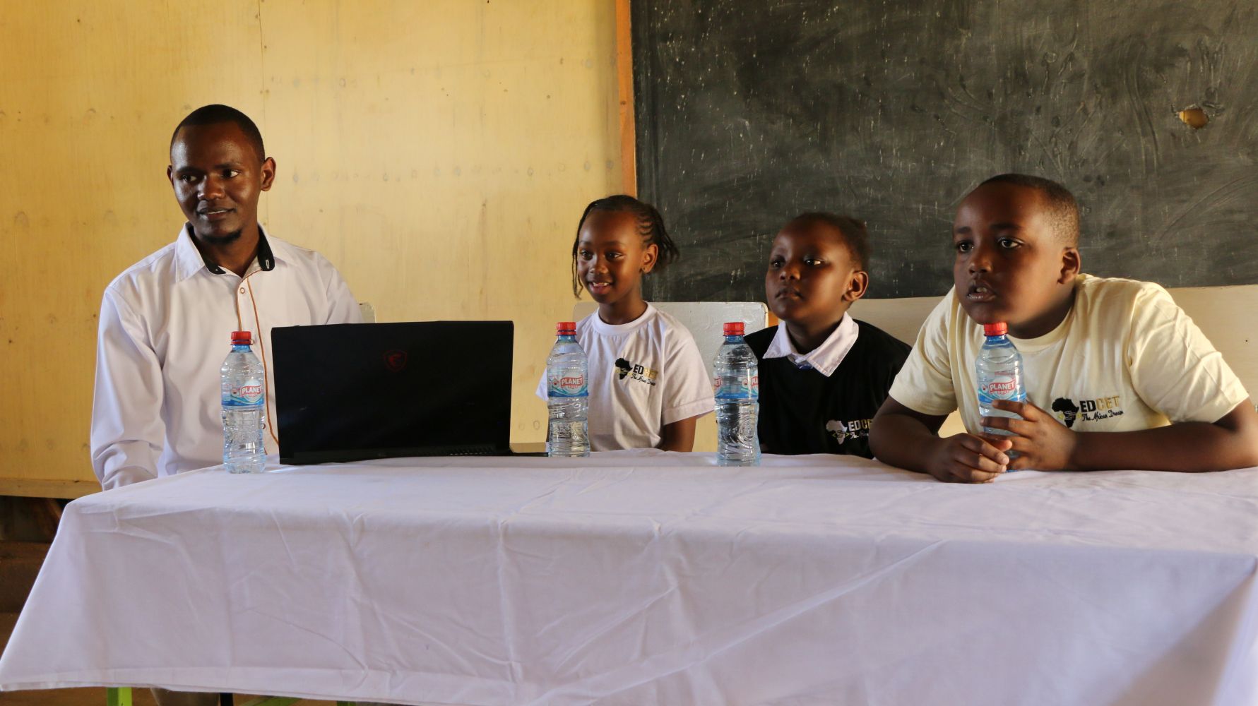 Techweavers academy learners in a peer to peer training in a neighboring school Techweavers academy learners in a peer to peer training in a neighboring school